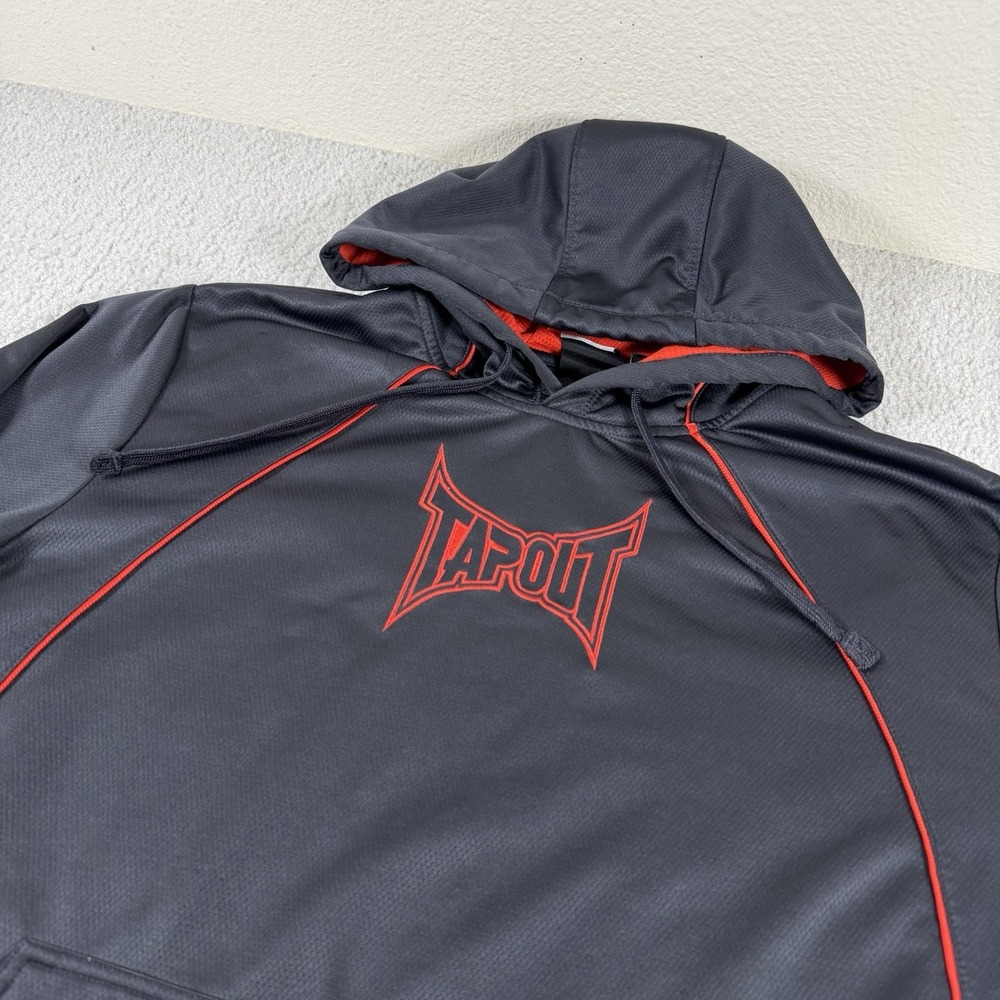 Tapout Hoodie Mens 2XLarge Gray‎ Embroidered Y2K MMA Pullover